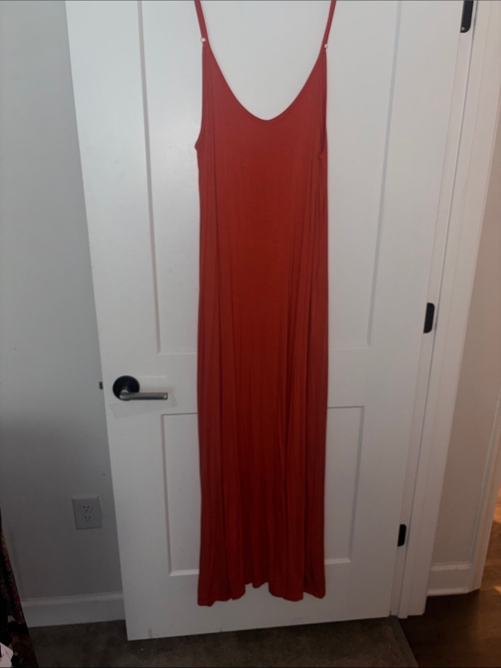 Sleeveless Rust-colored Maxi Dress